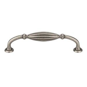 Jeffrey Alexander Glenmore Ribbed Bar Cabinet Pull Distressed Pewter 718BNMDL